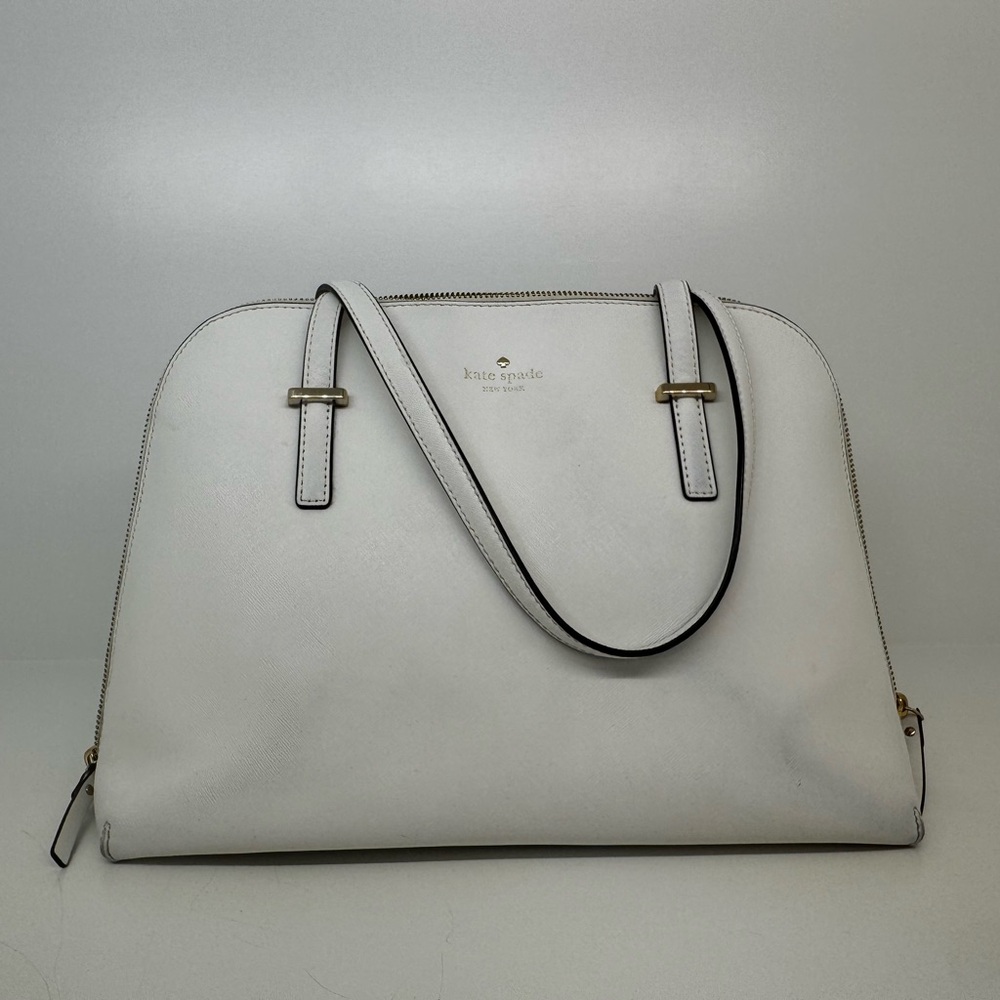 Kate Spade White Satchel with Elegant Dome Shape